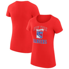 New York Rangers G-III 4Her by Carl Banks Women's Super-Slim Fit Lightweight Team Logo Graphic T-Shirt - Red T-shirts
