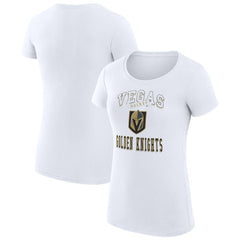 Vegas Golden Knights G-III 4Her by Carl Banks Women's Super-Slim Fit Lightweight Team Logo Graphic T-Shirt - White T-shirts