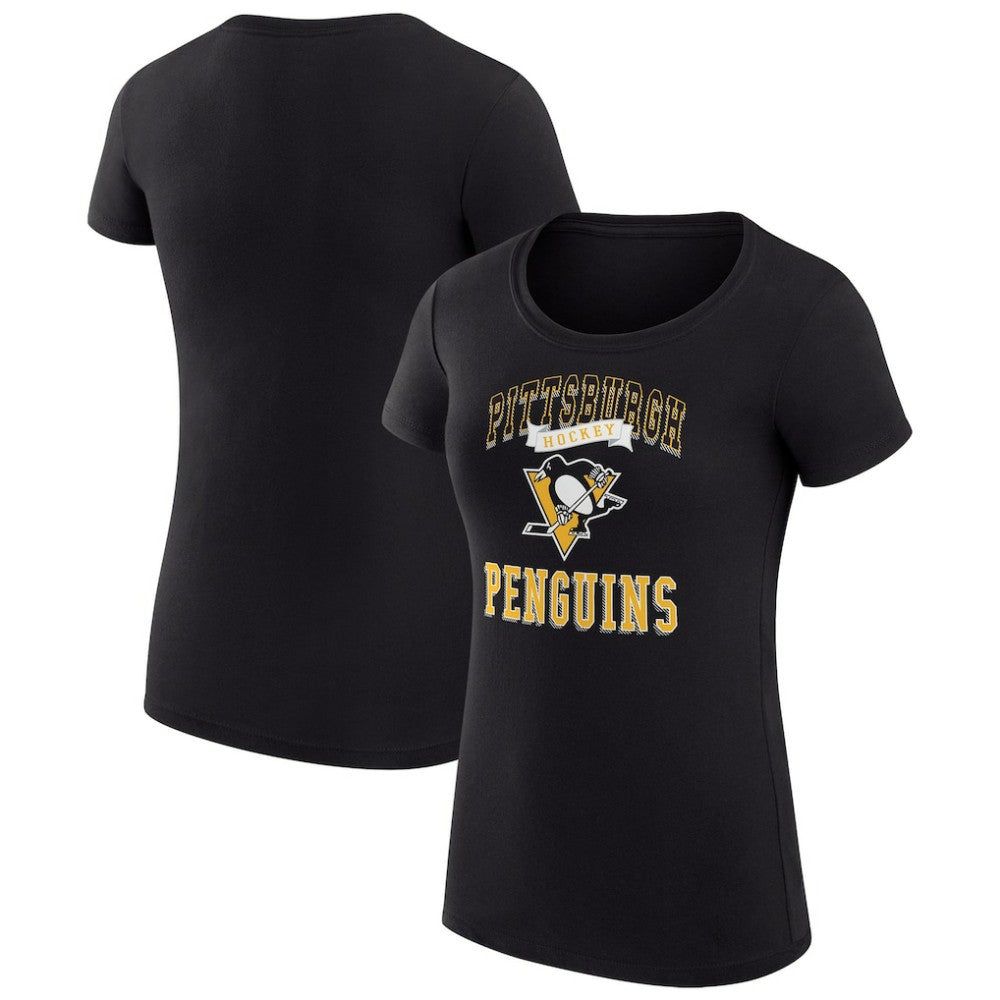 Pittsburgh Penguins G-III 4Her by Carl Banks Women's Super-Slim Fit Lightweight Team Logo Graphic T-Shirt - Black T-shirts