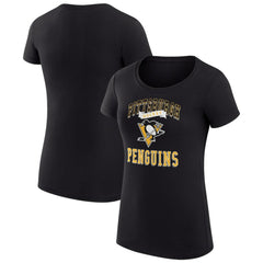 Pittsburgh Penguins G-III 4Her by Carl Banks Women's Super-Slim Fit Lightweight Team Logo Graphic T-Shirt - Black T-shirts