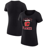Calgary Flames G-III 4Her by Carl Banks Women's Super-Slim Fit Lightweight Team Logo Graphic T-Shirt - Black T-shirts