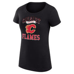 Calgary Flames G-III 4Her by Carl Banks Women's Super-Slim Fit Lightweight Team Logo Graphic T-Shirt - Black T-shirts