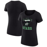 Dallas Stars G-III 4Her by Carl Banks Women's Super-Slim Fit Lightweight Team Logo Graphic T-Shirt - Black T-shirts
