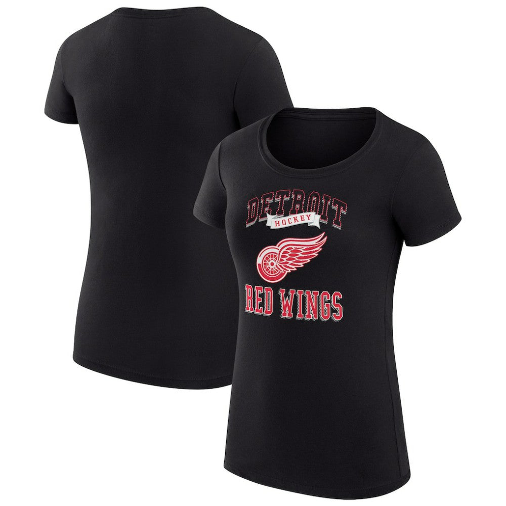 Detroit Red Wings G-III 4Her by Carl Banks Women's Super-Slim Fit Lightweight Team Logo Graphic T-Shirt - Black T-shirts