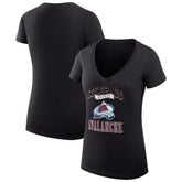 Colorado Avalanche G-III 4Her by Carl Banks Women's Super-Slim Fit Lightweight Team Logo Graphic V-Neck T-Shirt - Black T-shirts