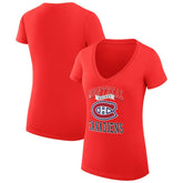 Montreal Canadiens G-III 4Her by Carl Banks Women's Super-Slim Fit Lightweight Team Logo Graphic V-Neck T-Shirt - Red T-shirts