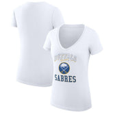 Buffalo Sabres G-III 4Her by Carl Banks Women's Super-Slim Fit Lightweight Team Logo Graphic V-Neck T-Shirt - White T-shirts