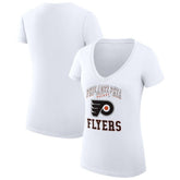 Philadelphia Flyers G-III 4Her by Carl Banks Women's Super-Slim Fit Lightweight Team Logo Graphic V-Neck T-Shirt - White T-shirts