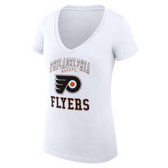 Philadelphia Flyers G-III 4Her by Carl Banks Women's Super-Slim Fit Lightweight Team Logo Graphic V-Neck T-Shirt - White T-shirts
