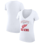 Detroit Red Wings G-III 4Her by Carl Banks Women's Super-Slim Fit Lightweight Team Logo Graphic V-Neck T-Shirt - White T-shirts