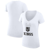 Los Angeles Kings G-III 4Her by Carl Banks Women's Super-Slim Fit Lightweight Team Logo Graphic V-Neck T-Shirt - White T-shirts