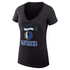 Dallas Mavericks G-III 4Her by Carl Banks Women's Super-Slim Fit Lightweight Team Logo V-Neck T-Shirt sale - Black sale