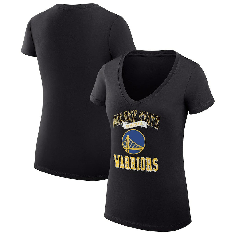 Golden State Warriors G-III 4Her by Carl Banks Women's Super-Slim Fit Lightweight Team Logo V-Neck T-Shirt sale - Black cheap