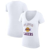 Los Angeles Lakers G-III 4Her by Carl Banks Women's Super-Slim Fit Lightweight Team Logo V-Neck T-Shirt - White sale