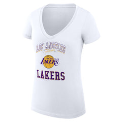 Los Angeles Lakers G-III 4Her by Carl Banks Women's Super-Slim Fit Lightweight Team Logo V-Neck T-Shirt - White sale