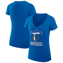 Dallas Mavericks G-III 4Her by Carl Banks Women's Super-Slim Fit Lightweight Team Logo V-Neck T-Shirt sale - Blue shop