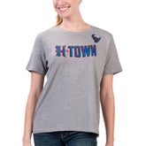 Houston Texans G-III 4Her by Carl Banks Women's Super-Slim Fit Lightweight H-Town T-Shirt - Heather Gray for sale