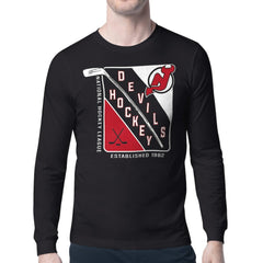 New Jersey Devils Starter Shield Long Sleeve Graphic T-Shirt - Black T-shirts