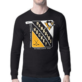 Pittsburgh Penguins Starter Shield Long Sleeve Graphic T-Shirt - Black T-shirts