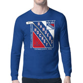 New York Rangers Starter Shield Long Sleeve Graphic T-Shirt - Blue T-shirts