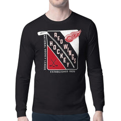 Detroit Red Wings Starter Shield Long Sleeve Graphic T-Shirt - Black T-shirts