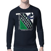 Vancouver Canucks Starter Shield Long Sleeve Graphic T-Shirt - Navy T-shirts