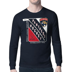 Florida Panthers Starter Shield Long Sleeve Graphic T-Shirt - Navy T-shirts