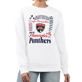 Florida Panthers G-III 4Her by Carl Banks Women's Collage Graphic Fleece Long Sleeve Pullover Sweatshirt - White Sweatshirts