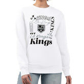 Los Angeles Kings G-III 4Her by Carl Banks Women's Collage Graphic Fleece Long Sleeve Pullover Sweatshirt - White Sweatshirts
