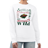 Minnesota Wild G-III 4Her by Carl Banks Women's Collage Graphic Fleece Long Sleeve Pullover Sweatshirt - White Sweatshirts