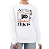 Philadelphia Flyers G-III 4Her by Carl Banks Women's Collage Graphic Fleece Long Sleeve Pullover Sweatshirt - White Sweatshirts