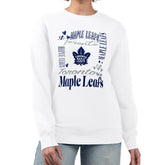 Toronto Maple Leafs G-III 4Her by Carl Banks Women's Collage Graphic Fleece Long Sleeve Pullover Sweatshirt - White Sweatshirts