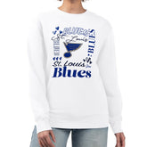 St. Louis Blues G-III 4Her by Carl Banks Women's Collage Graphic Fleece Long Sleeve Pullover Sweatshirt - White Sweatshirts