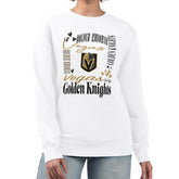 Vegas Golden Knights G-III 4Her by Carl Banks Women's Collage Graphic Fleece Long Sleeve Pullover Sweatshirt - White Sweatshirts