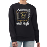 Vegas Golden Knights G-III 4Her by Carl Banks Women's Collage Graphic Fleece Long Sleeve Pullover Sweatshirt - Black Sweatshirts