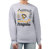 Pittsburgh Penguins G-III 4Her by Carl Banks Women's Collage Graphic Fleece Long Sleeve Pullover Sweatshirt - Heather Gray Sweatshirts