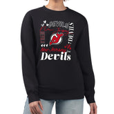 New Jersey Devils G-III 4Her by Carl Banks Women's Collage Graphic Fleece Long Sleeve Pullover Sweatshirt - Black Sweatshirts