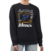 St. Louis Blues G-III 4Her by Carl Banks Women's Collage Graphic Fleece Long Sleeve Pullover Sweatshirt - Black Sweatshirts