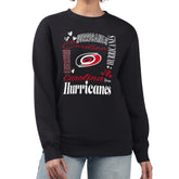 Carolina Hurricanes G-III 4Her by Carl Banks Women's Collage Graphic Fleece Long Sleeve Pullover Sweatshirt - Black Sweatshirts