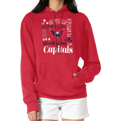 Washington Capitals G-III 4Her by Carl Banks Women's Collage Team Graphic Tri-Blend Fleece Pullover Hoodie - Red Hoodies