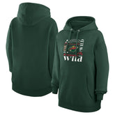 Minnesota Wild G-III 4Her by Carl Banks Women's Collage Team Graphic Tri-Blend Fleece Pullover Hoodie - Olive Hoodies