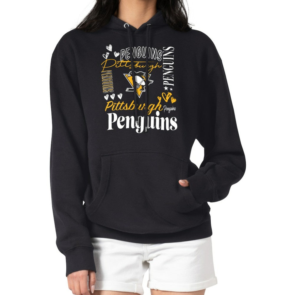 Pittsburgh Penguins G-III 4Her by Carl Banks Women's Collage Team Graphic Tri-Blend Fleece Pullover Hoodie - Black Hoodies