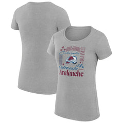 Colorado Avalanche G-III 4Her by Carl Banks Women's Super-Slim Fit Lightweight Collage Team Graphic T-Shirt - Heather Gray T-shirts