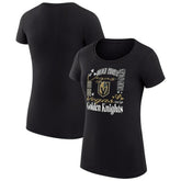 Vegas Golden Knights G-III 4Her by Carl Banks Women's Super-Slim Fit Lightweight Collage Team Graphic T-Shirt - Black T-shirts
