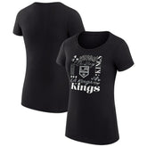 Los Angeles Kings G-III 4Her by Carl Banks Women's Super-Slim Fit Lightweight Collage Team Graphic T-Shirt - Black T-shirts