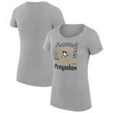 Pittsburgh Penguins G-III 4Her by Carl Banks Women's Super-Slim Fit Lightweight Collage Team Graphic T-Shirt - Heather Gray T-shirts