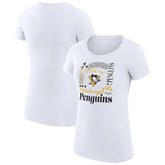 Pittsburgh Penguins G-III 4Her by Carl Banks Women's Super-Slim Fit Lightweight Collage Team Graphic T-Shirt - White T-shirts
