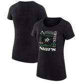 Dallas Stars G-III 4Her by Carl Banks Women's Super-Slim Fit Lightweight Collage Team Graphic T-Shirt - Black T-shirts