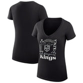 Los Angeles Kings G-III 4Her by Carl Banks Women's Super-Slim Fit Lightweight Collage Team Graphic T-Shirt - Black T-shirts