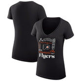 Philadelphia Flyers G-III 4Her by Carl Banks Women's Super-Slim Fit Lightweight Collage Team Graphic T-Shirt - Black T-shirts